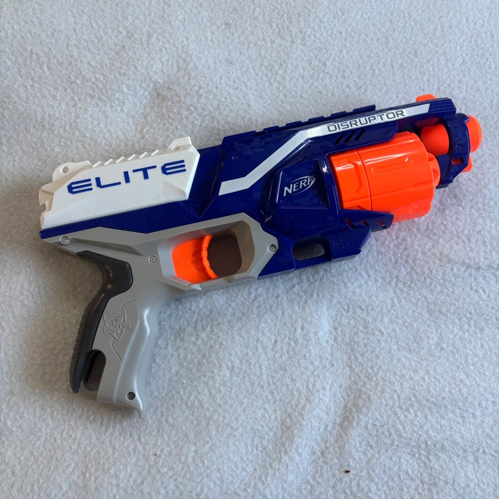 Nerf N-Strike Elite Disruptor Blaster Blue Orange 6-Dart Rotating Drum B9837